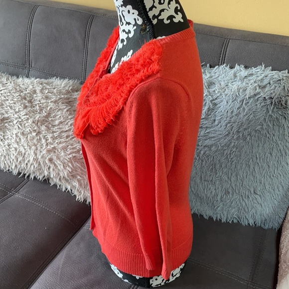 NEW YORK & COMPANY Orange Cardigan Size M - Picture 5 of 8